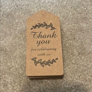25 Brown Thank You Tags